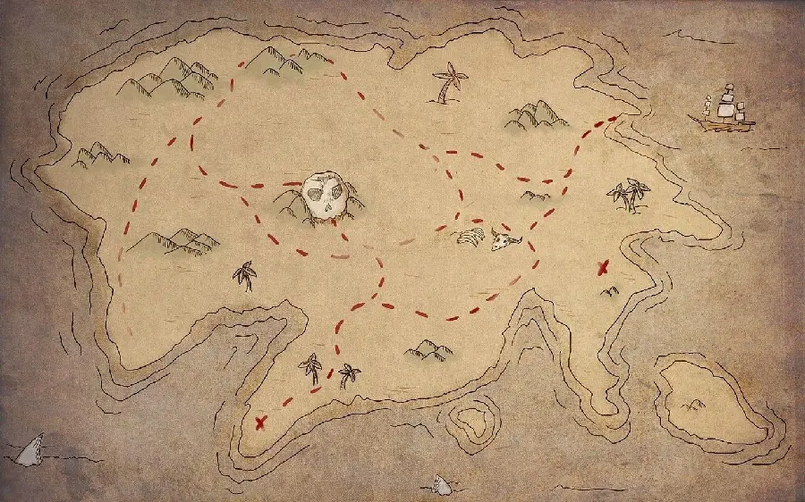 The latest image of a beautiful and accurate treasure map with HD quality 