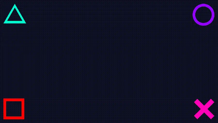 Background of PlayStation buttons and computer gamepads 