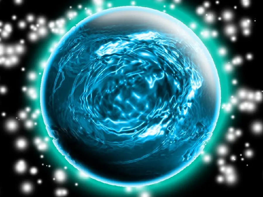 Interesting digital photo of cool water inside a large bubble