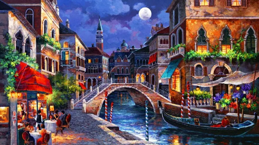 Italian Painting Streets of Venice James Lee 