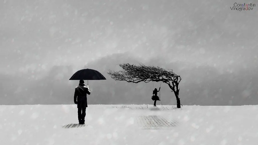 Minimal background and profile photo of a dreamy winter snowflake design