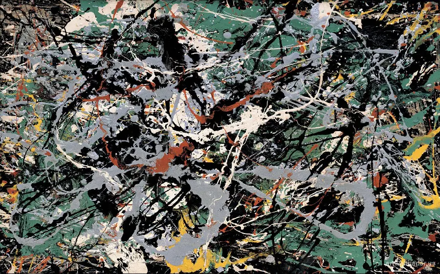 Green Silver Painting by American Painter Jackson Pollock 1949