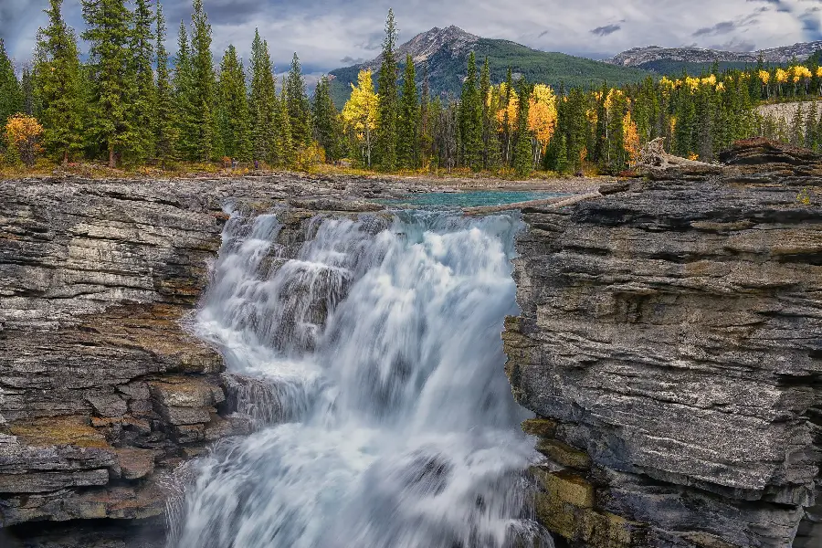 Photo of Athabasca Falls a tourist attraction in Canada