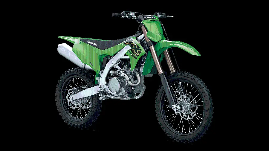Stock photo of a Kawasaki KX250 motorcycle with an attractive, rough, and attractive appearance and a powerful and fast-paced interior