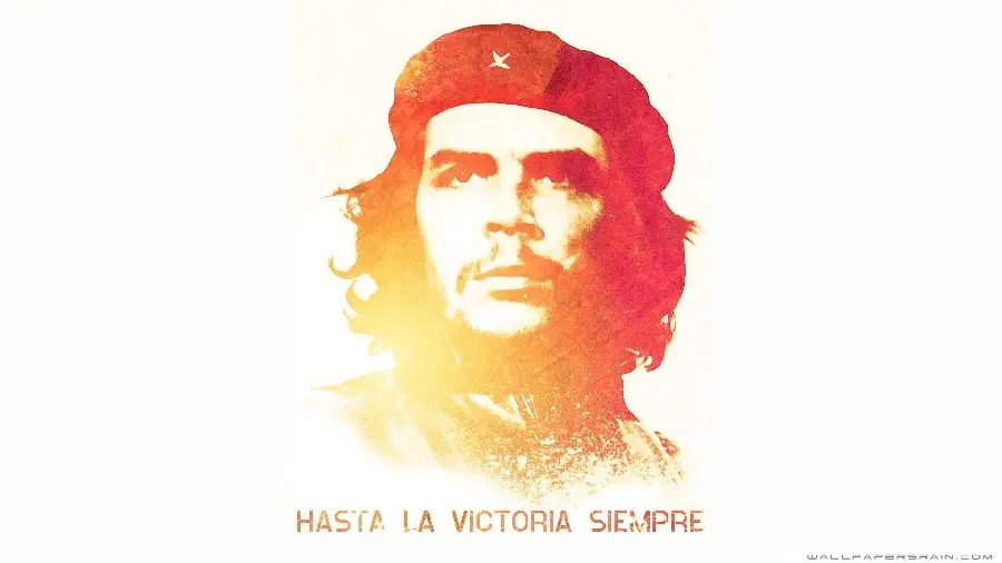 Ernesto Che Guevara profile photo, white background, full HD graphics 