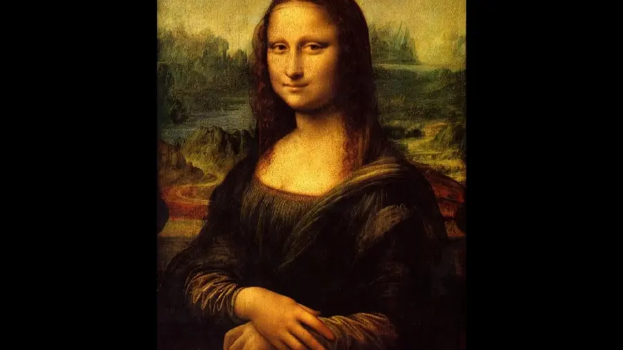 PNG and cropped image of the real Mona Lisa painting or the smile of the Gioconda 