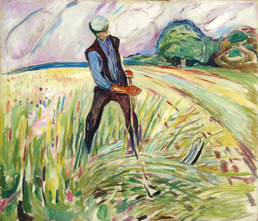 A man working in a field by Edvard Munch