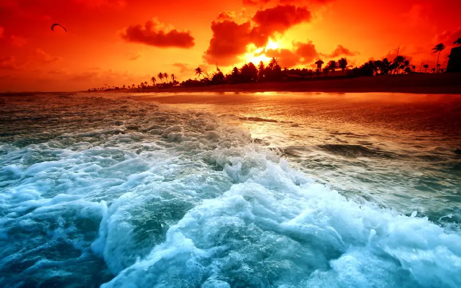 Background Image of a Delightful Flow of Cool Water Stretching at Sunset