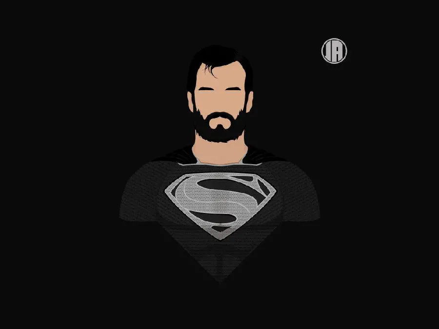 Download the most beautiful minimalist photo of the popular superhero with a black background 