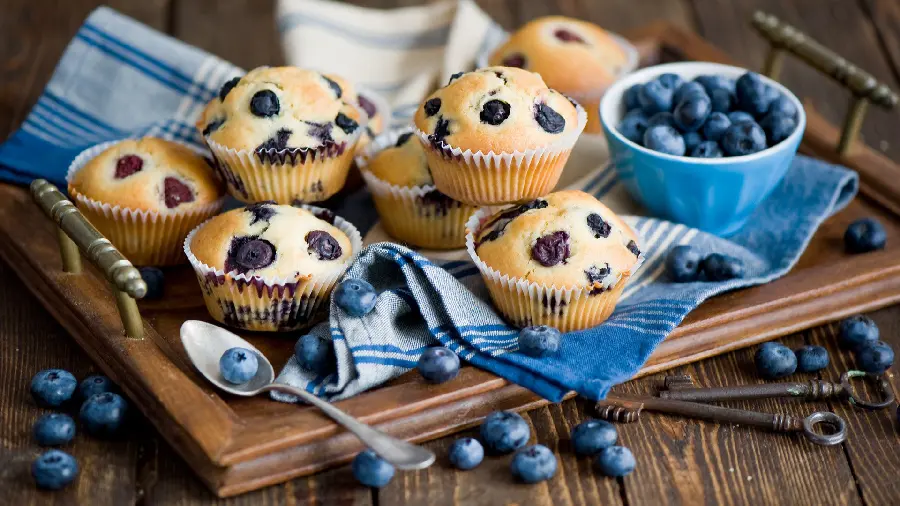 Blueberry muffin photo wallpaper in full HD quality