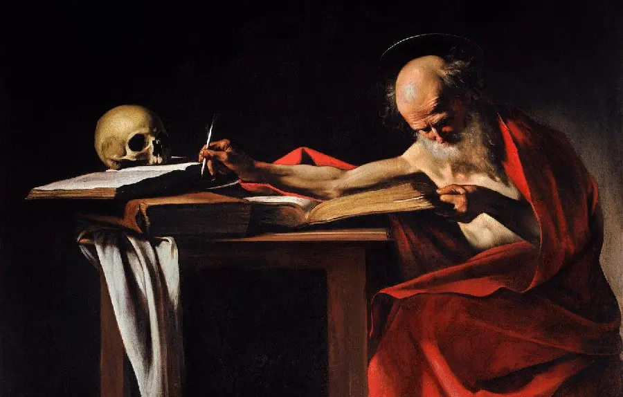 Photo of the painting of San Germe by Caravaggio or Michelangelo 