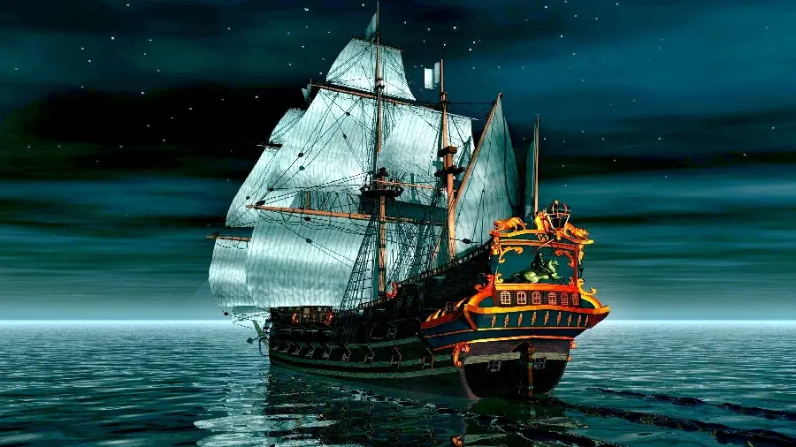 Magical and Amazing Wallpaper of a Sailing Ship for Computer Background