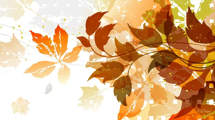 Digital photo With quality of autumn leaves 