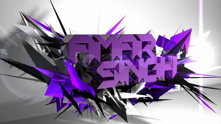 Spectacular 3D photo with purple text for laptop
