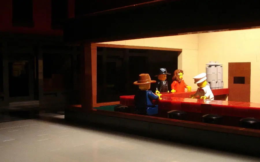 Lego Painting, Edward Hopper Impressionist Painting