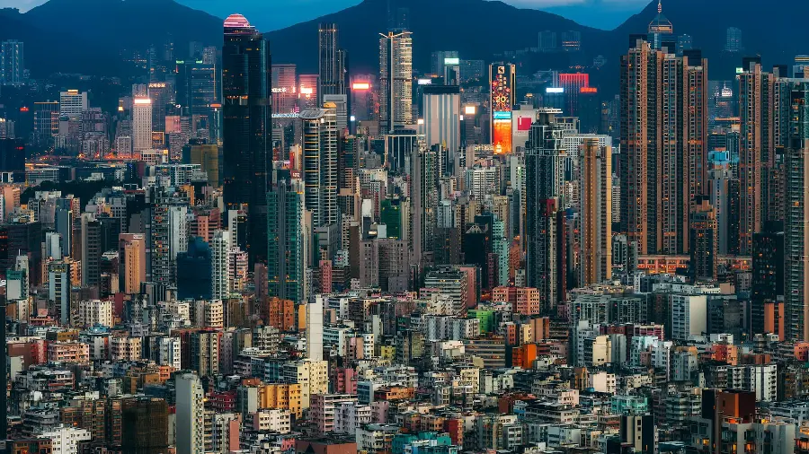 Full HD FULL HD stock of a full view of a modern city with skyscrapers