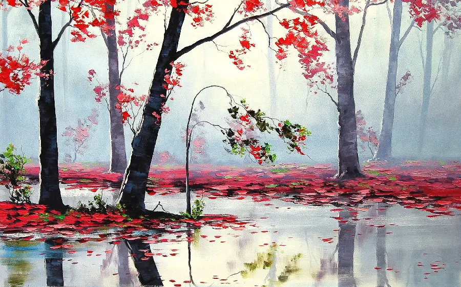 Stock image of an autumn painting suitable for printing for home, office and company decor