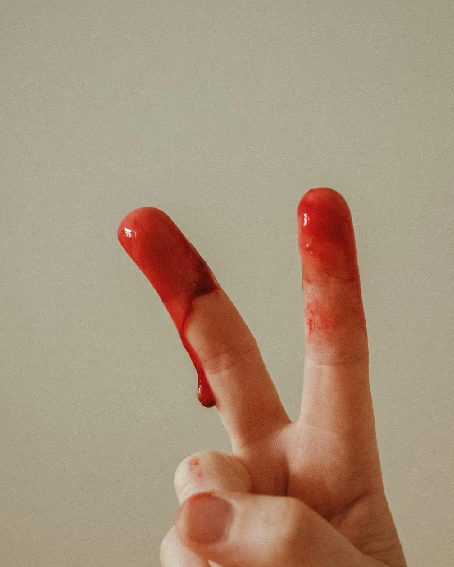 Download Fake and Fake Bloody Hand Photo with Plain Background 