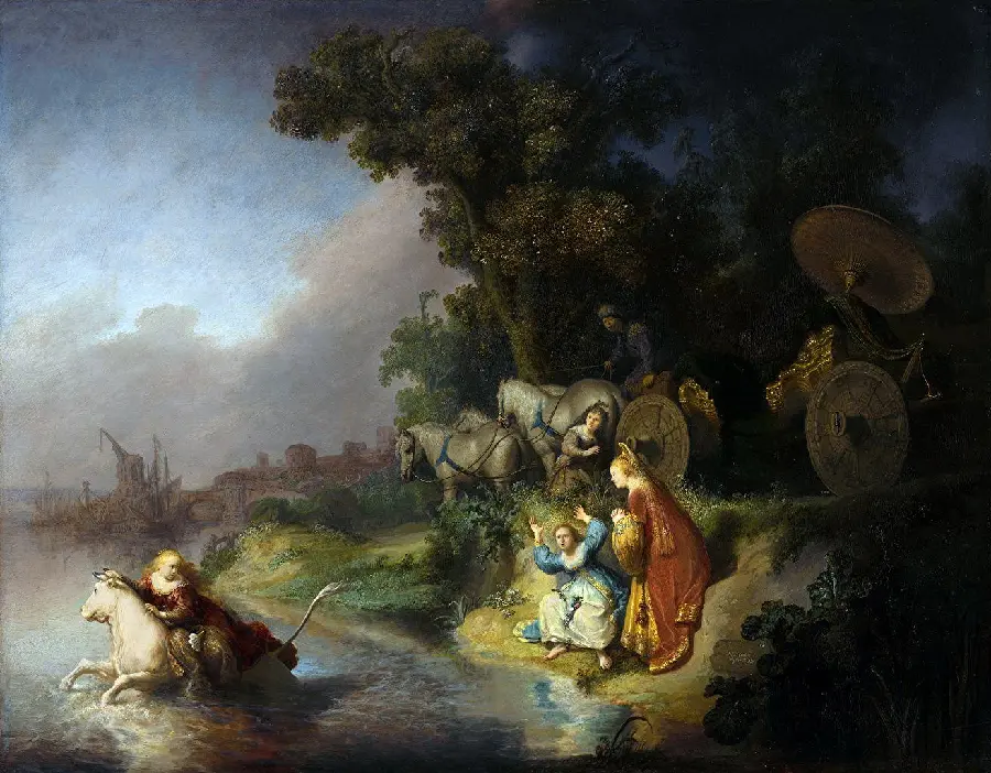 Beautiful picture of the invasion of Europe, one of Rembrandt's paintings