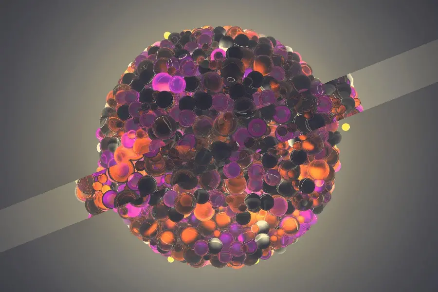 3D image of small colored balls for the computer screen