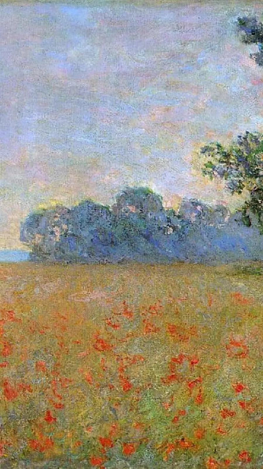 Download iPhone background with Monet's Imperialism painting called Flowerbed