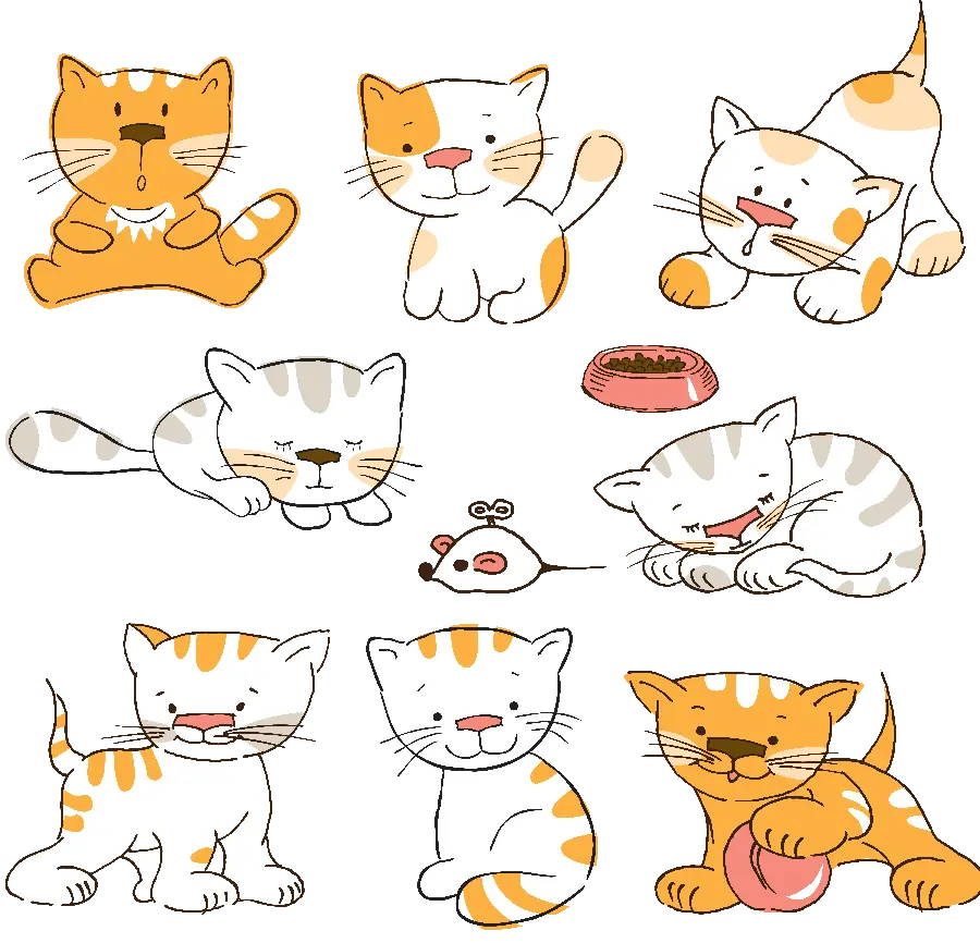Photo of a cat PNG drawing with various cute and fantasy designs