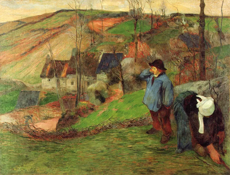 Stock image of a conceptual painting by Paul Gauguin, French painter and sculptor