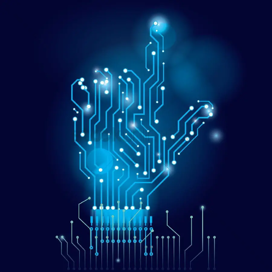 Dark Blue Fingerprint Scan Photo Cyber ​​Technology Handprint