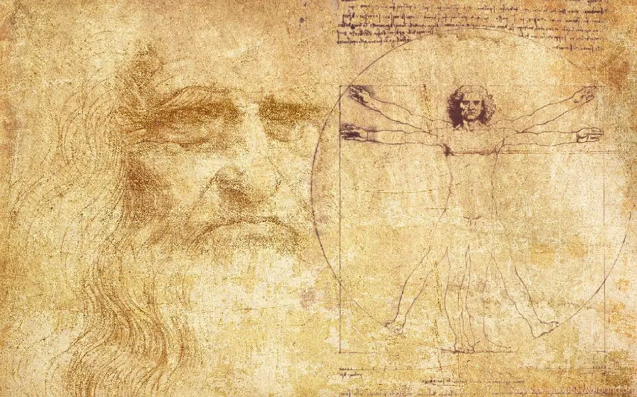 The most special photo of Leonardo da Vinci on the old wall