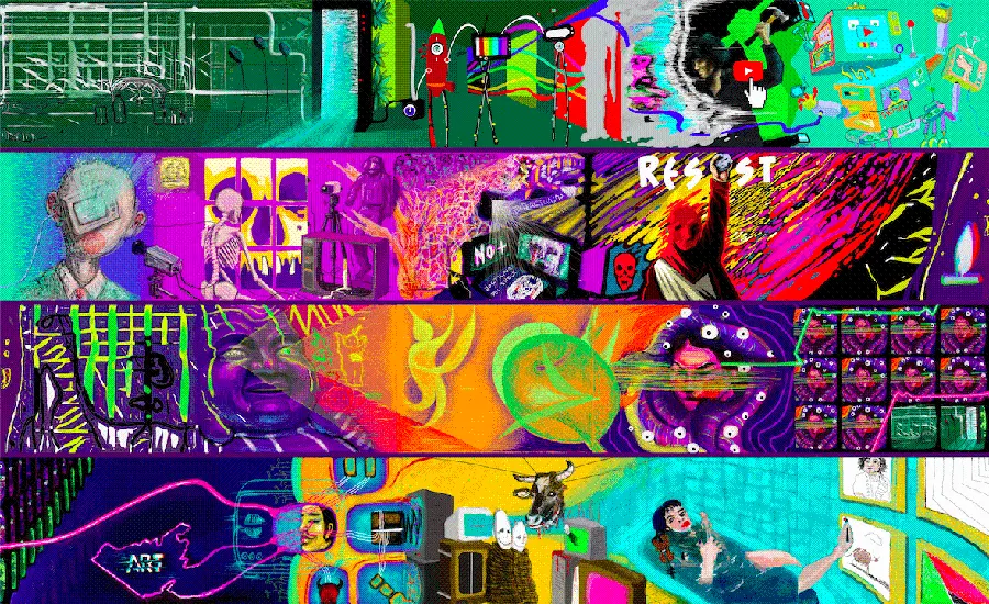 Image of the most beautiful modern Dadaism style painting