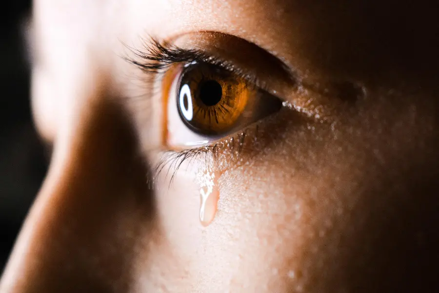 Download photo of a crying brown eye with long eyelashes and black cute 