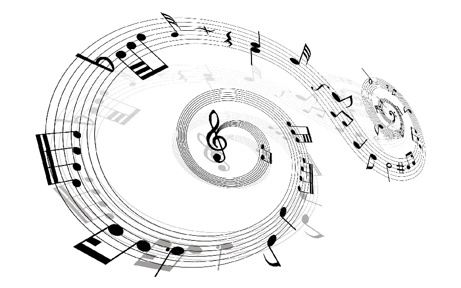 Vector Photo of Music Notes on a White Background for Background
