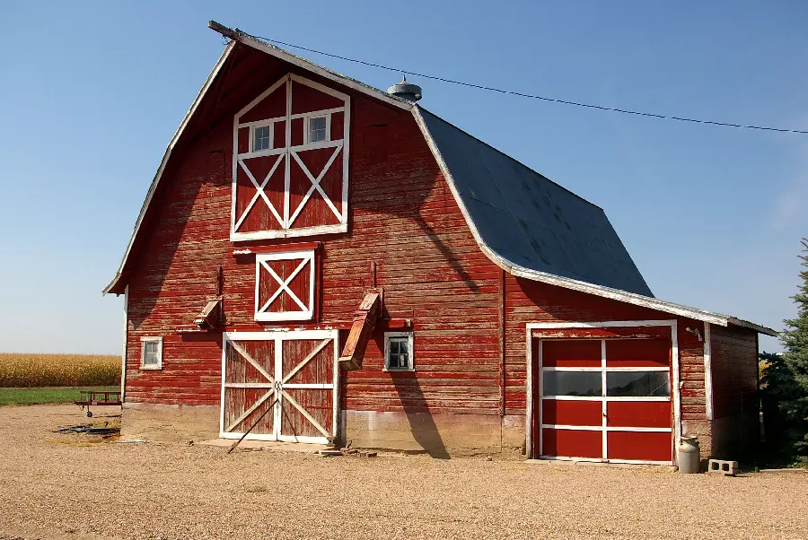 High-quality photo of new and well-built barn in foreign countries