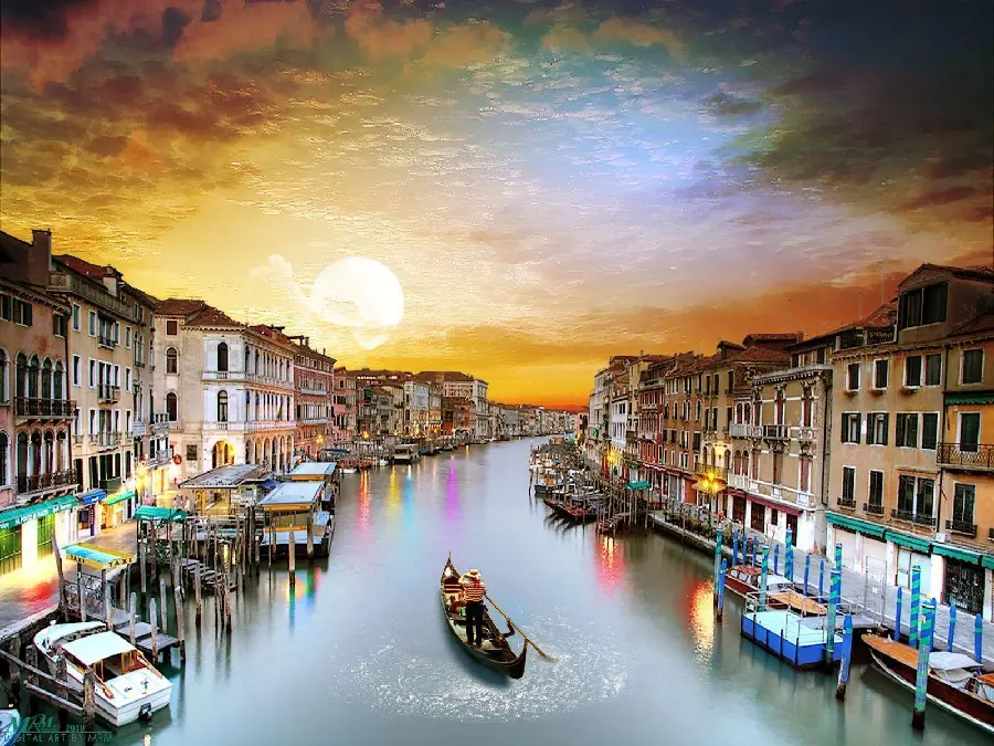 Italian Landscape Painting Nature Venice Italy 