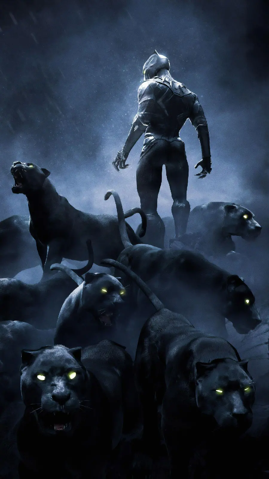 Scary background image from the Black Panther movie for the phone