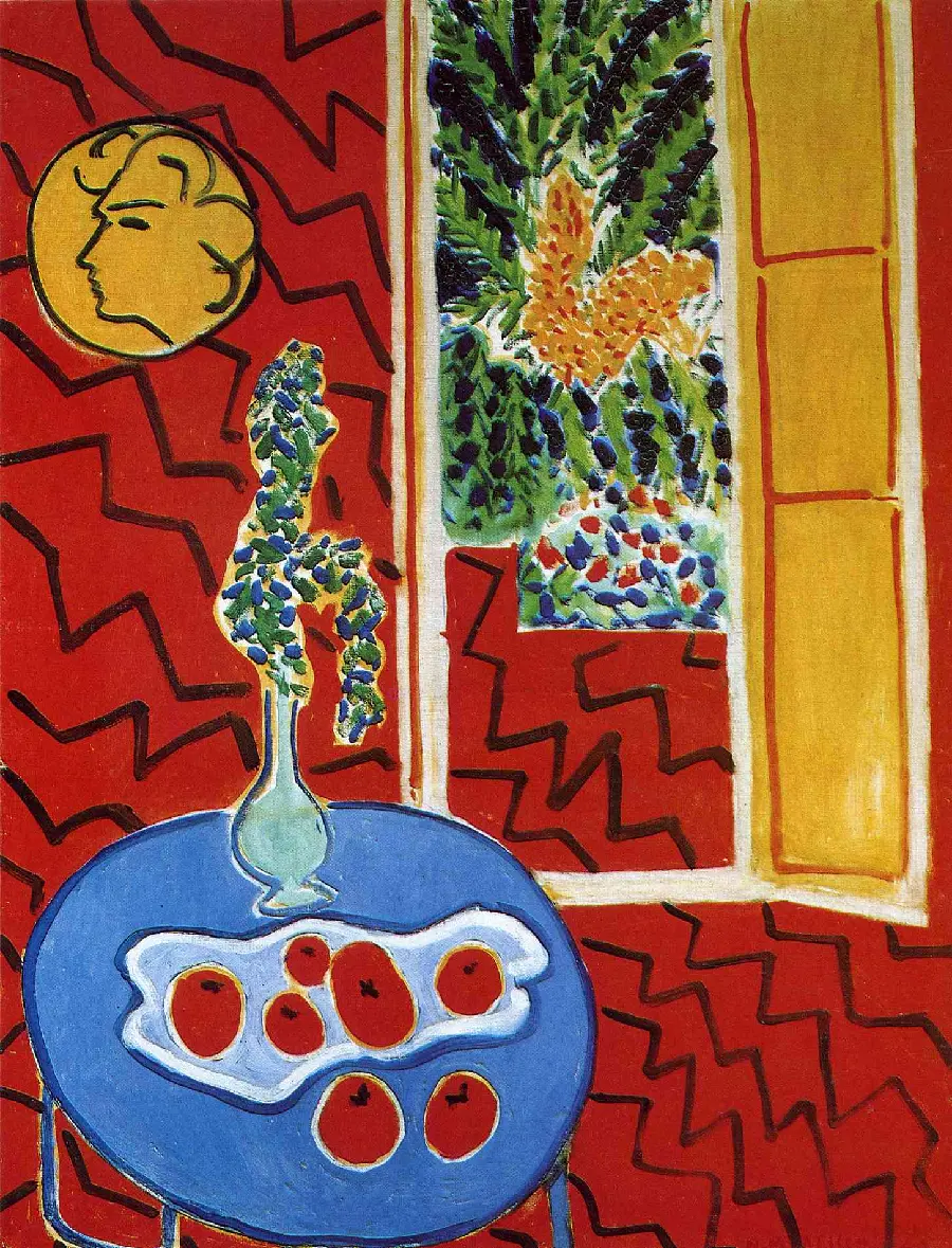 Red Interior still life on a bluetable 1947 by Henri Matisse