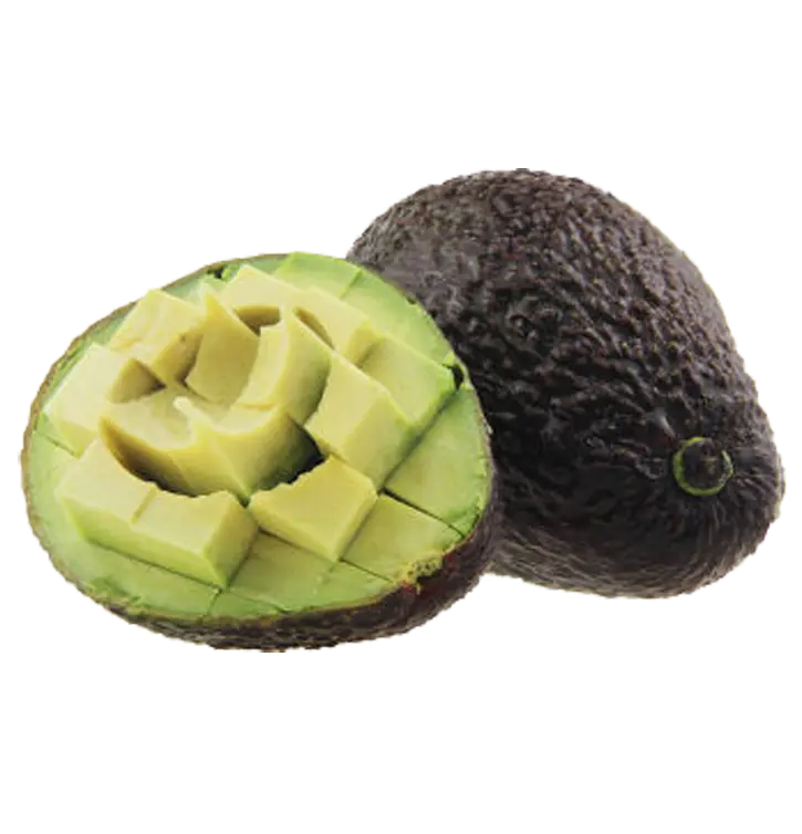 Download real photo of chopped avocado fruit with a black background 