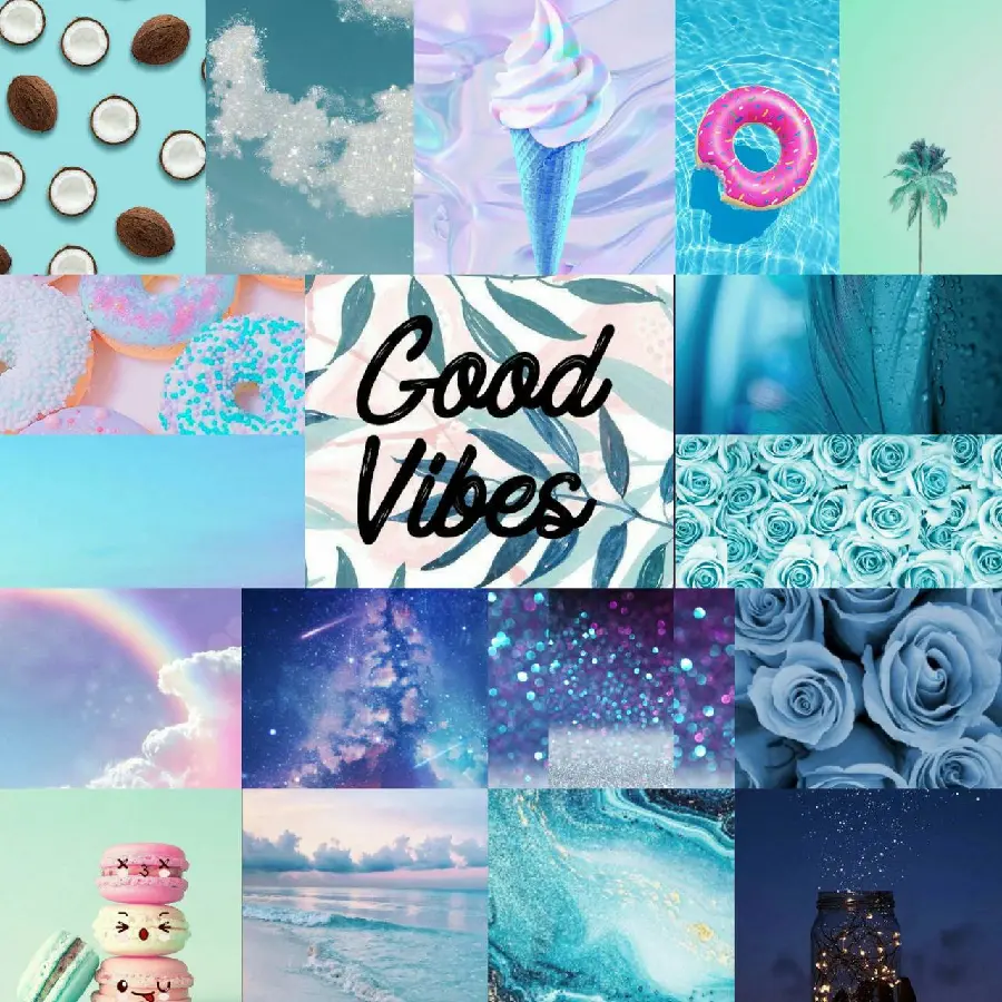 Trend wallpaper with a blue theme and flower design
