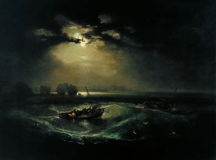 Download the painting of fishermen at sea Famous artwork by William Turner