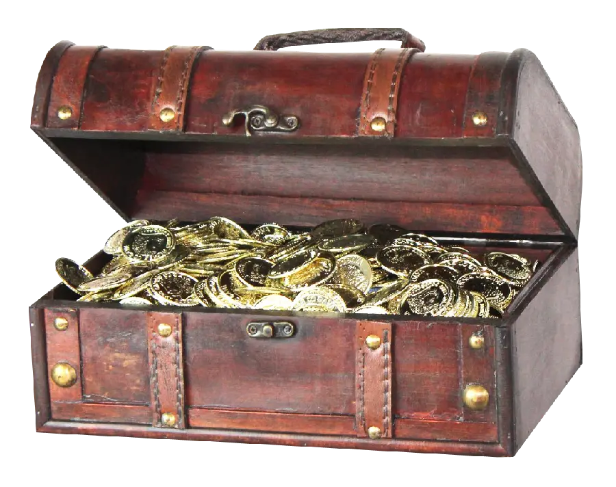 Download real pirate treasure chest photo full of gold coins and jewels