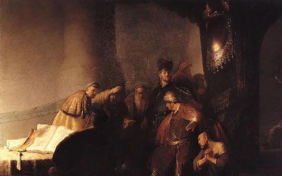 Rembrandt's Judas the Repentant and the Return of the Silver Pieces Wallpaper