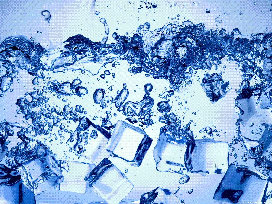 Cool Water and Ice Cubes Stock Photo