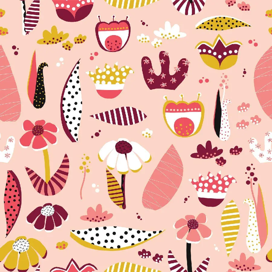Cute Girly Wallpaper Minimal Flower Design with Pink Background