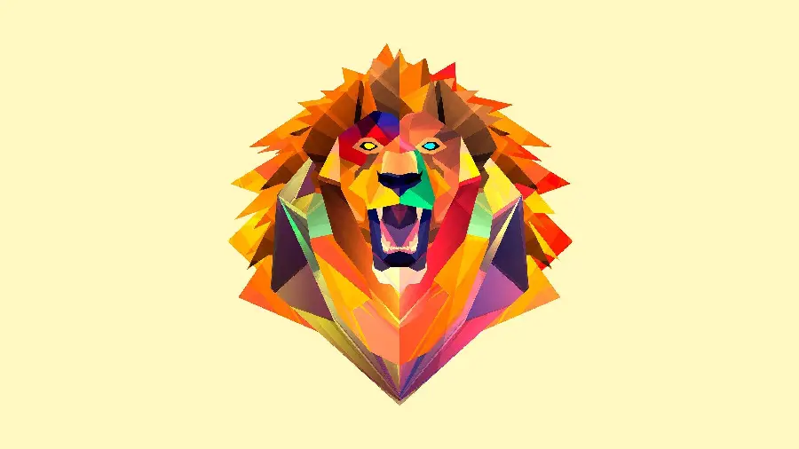 Minimalist photo with lion design for decorative painting printing