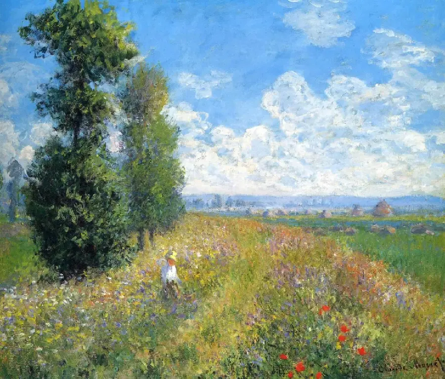 Painting Meadow with Poppies Famous Near Argenteuil Landscapes Claude Monet Friday 25 June
