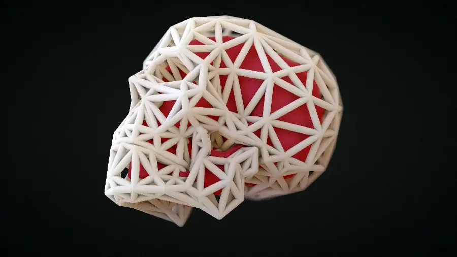 Strange 3D wallpaper on black background