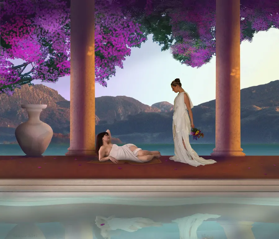Maxfield Parrish's creative painting photo in high quality 