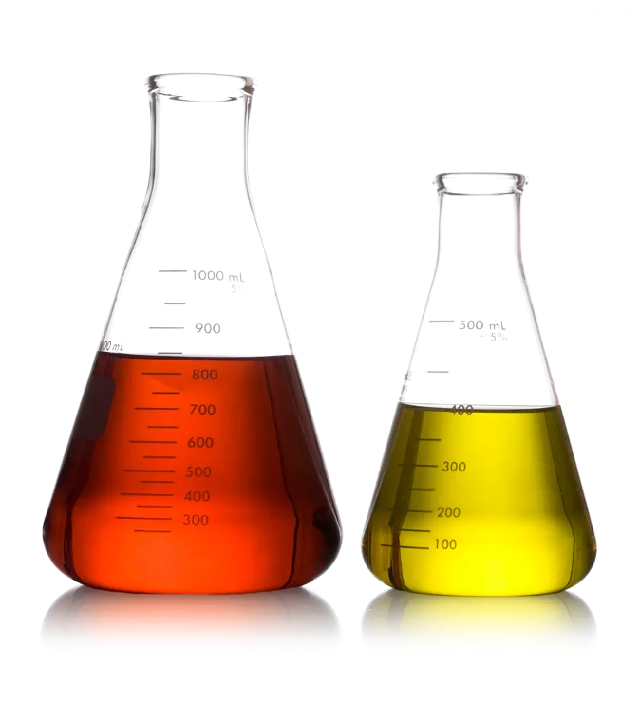High quality telegraphed image of man and chemistry test glass 