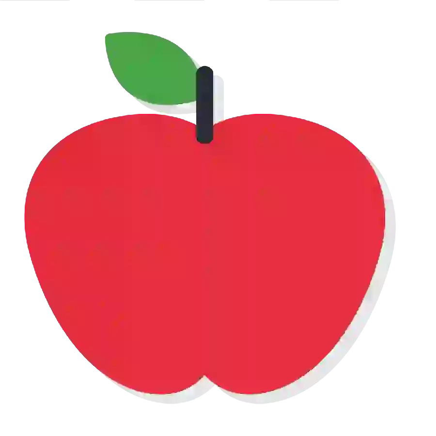 Cartoon PNG image of an apple drawing with a white background 