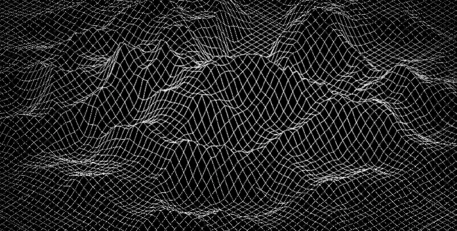 Abstract Gray Network Cyberspace Wireframe 3D and 3D Landscape Wallpaper